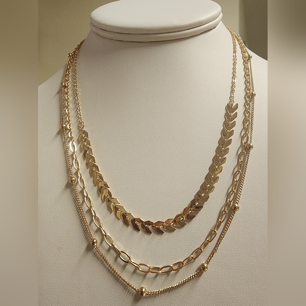 Kenoere Goldtone Layered Necklace